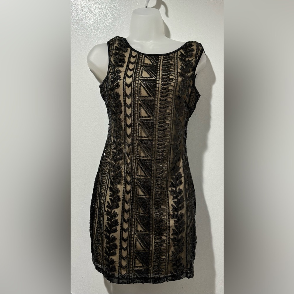 Body Central Mesh Sequin Mini Dress (Size S)